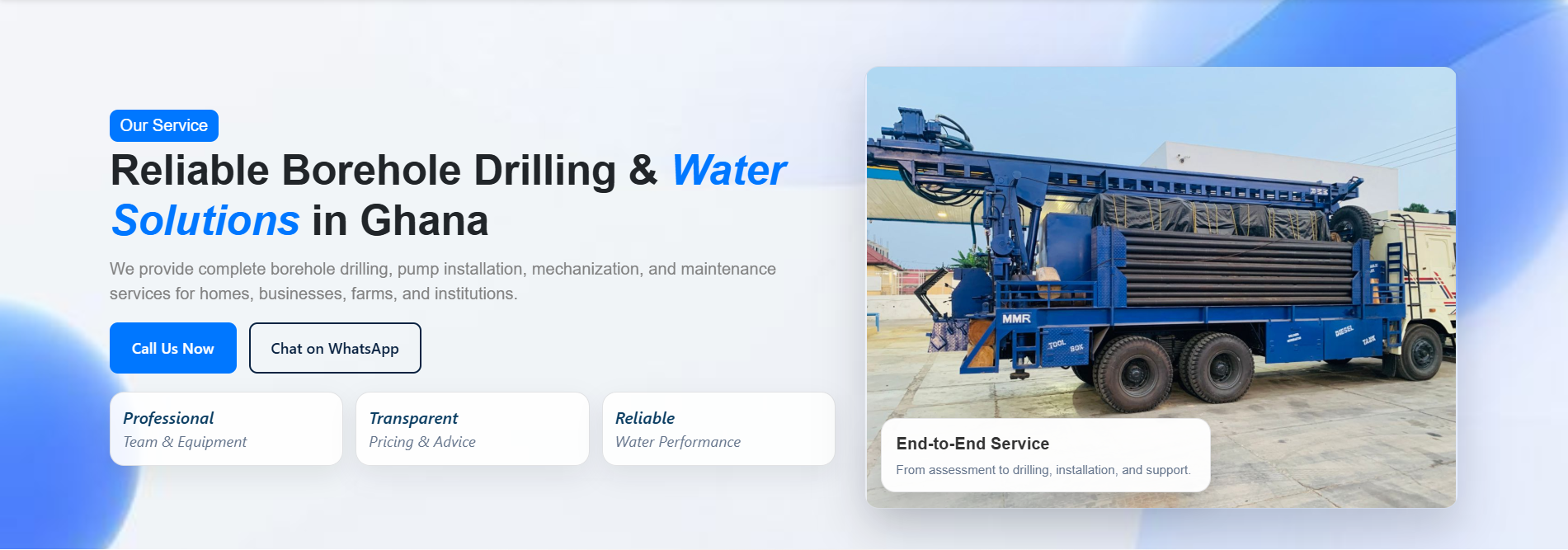 A.Iklyn Borehole Service website overview